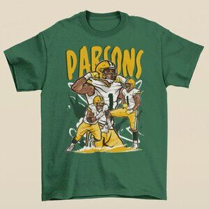 NEW Micah Parsons Cartoon Style Green Bay Football T-Shirt